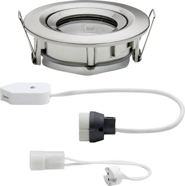 Paulmann Nova Lampada da incasso per bagno  Lampadina Alogena, Lampada a risparmio energetico  GU10, GU5.3 35 W IP65 Ferro (spazzolato)