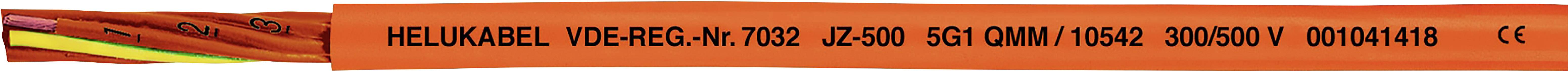 Un cavo arancione con la scritta 'HELUKABEL JZ-600'. Cavo multicore con conduttori colorati visibili.