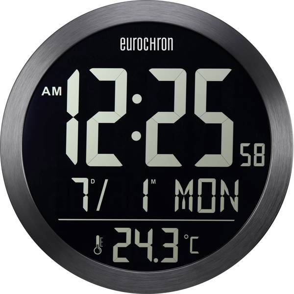 Orologi da parete - Eurochron EFW 5000 Radiocontrollato Orologio da parete 394 mm x 41 mm Nero display negativo - Orologi da parete - Eurochron EFW 5000 Radiocontrollato Orologio da parete 394 mm x 41 mm Nero display negativo -
