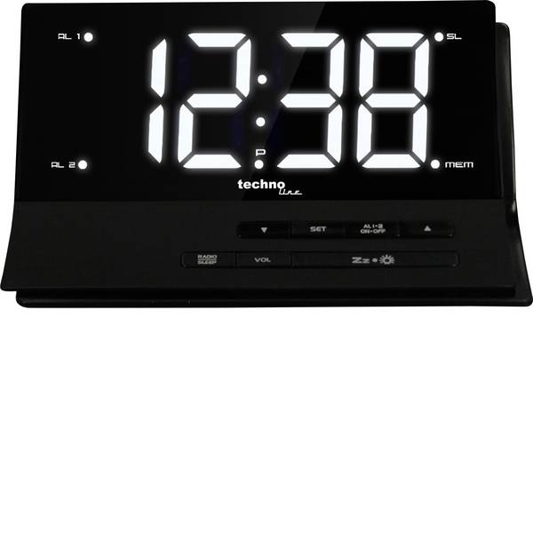 Sveglie - Techno Line WT 482 Radiocontrollato Sveglia Nero Tempi di allarme 2 - Sveglie - Techno Line WT 482 Radiocontrollato Sveglia Nero Tempi di allarme 2 -