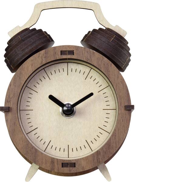 Sveglie - Quarzo Orologio da tavolo Rotondo Basetech Marrone - Sveglie - Quarzo Orologio da tavolo Rotondo Basetech Marrone -