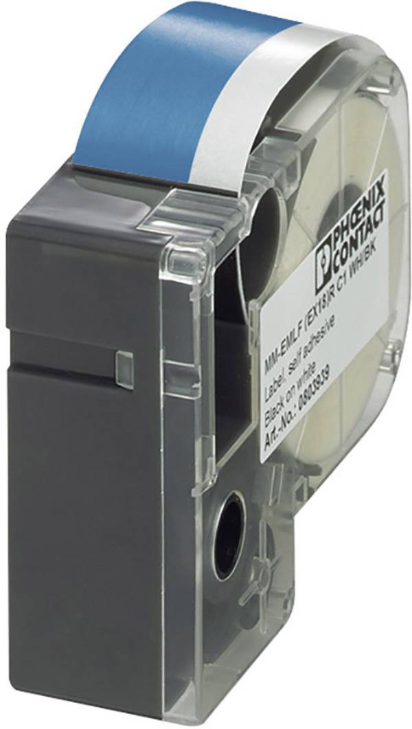 Phoenix Contact 803946 MM-EMLF (EX12)R C1 BU/WH Etichette per stampante a trasferimento termico Tipo di montaggio: colla Blu, Bianco 1 pz.