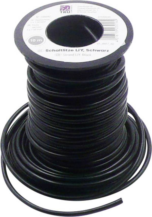 TRU COMPONENTS 1566842 Cavo per cablaggi LiY 1 x 1.50 mm² Nero 10 m