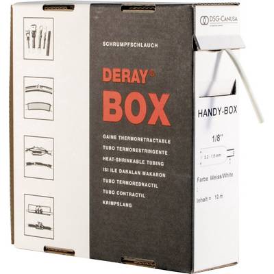 'Deray Box' contiene un tubo termorestringente bianco. Lunghezza: 10 m, diametro: 1/8''.