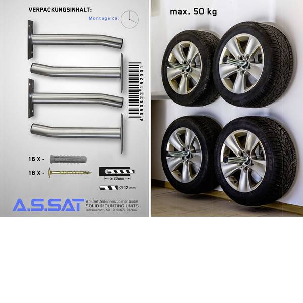 Utensili per garage e officine meccaniche - Porta gomme da parete A.S. SAT 15200 (L x L x A) 35 x 13 x 17 cm - Utensili per garage e officine meccaniche - Porta gomme da parete A.S. SAT 15200 (L x L x A) 35 x 13 x 17 cm -