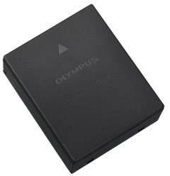 Batteria agli ioni di litio nera con la scritta 'Olympus'.