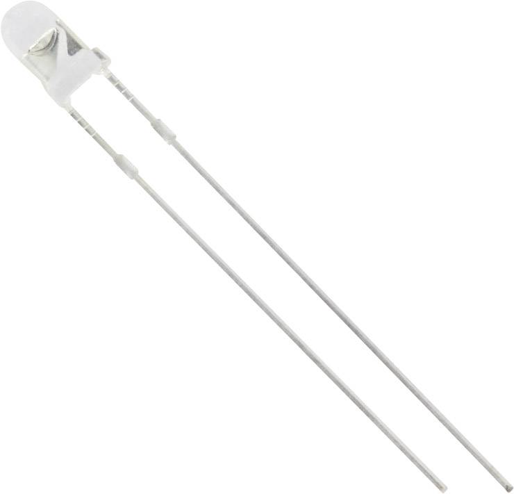 Un diodo a emissione di luce (LED) a due piedini con superficie superiore bombata, tipicamente utilizzato per indicazione o illuminazione in dispositivi elettronici.
