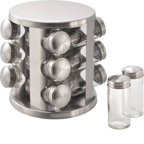 Utensili e accessori da cucina - Supporto in acciaio inox MATO con 12 barattoli per spezie in vetro - Utensili e accessori da cucina - Supporto in acciaio inox MATO con 12 barattoli per spezie in vetro -