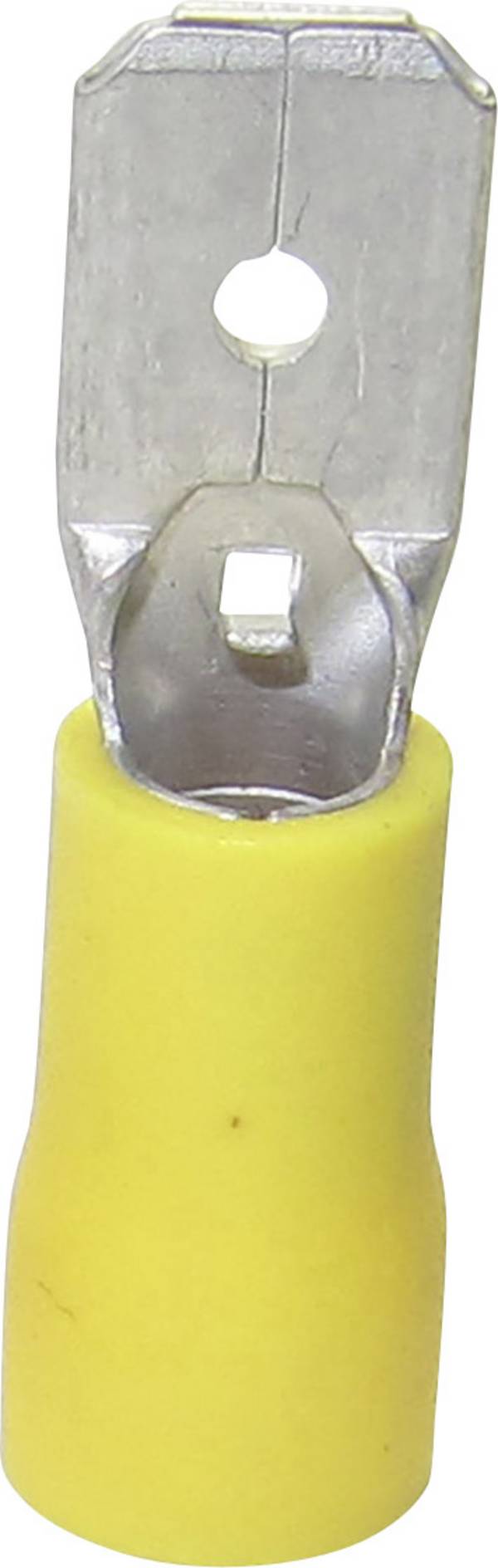 TRU COMPONENTS 1583063 Spina piatta  Larghezza spina: 6.30 mm Spessore spina: 0.80 mm 180 ° Parzialmente isolato Giallo 1 pz.