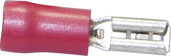 TRU COMPONENTS 1583061 Presa piatta  Larghezza spina: 4.80 mm Spessore spina: 0.80 mm 180 ° Parzialmente isolato Rosso 1 pz.