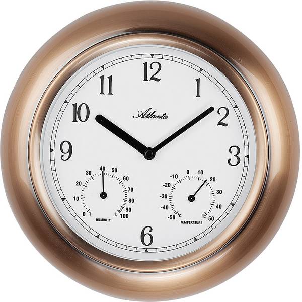 Orologi da parete - Atlanta Uhren 4446 Quarzo Orologio da parete 255 mm Rame - Orologi da parete - Atlanta Uhren 4446 Quarzo Orologio da parete 255 mm Rame -