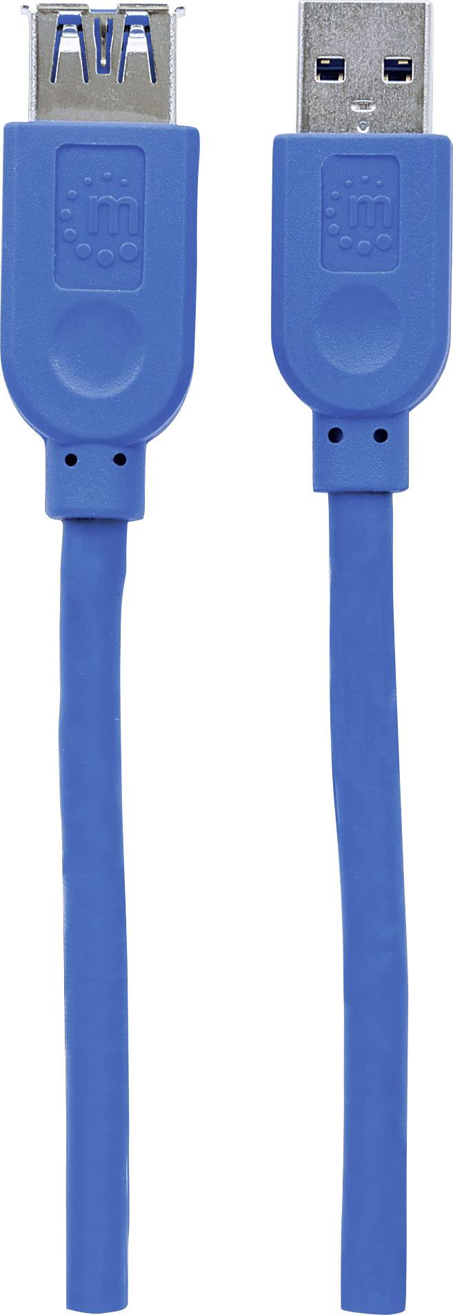 Manhattan Cavo USB USB 3.2 Gen1 Spina USB-A, Spina USB-A 1.00 m Blu Schermatura a fogli, Certificato UL, contatti connet-2
