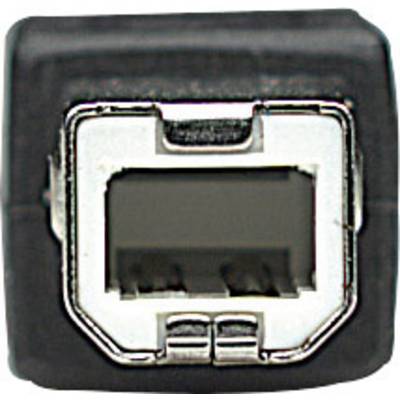 Un connettore USB quadrato di tipo B, comunemente utilizzato per collegare dispositivi come stampanti a computer.