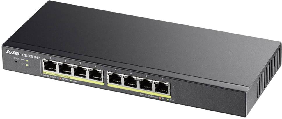 ZyXEL GS1900-8HP-EU0102F 8x GE GS1900-8HPv2 8x PoE Ports Switch di rete 8 Porte 1000 MBit/s Funzione PoE-0