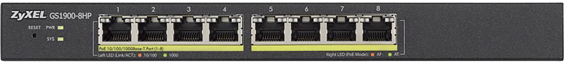 ZyXEL GS1900-8HP-EU0102F 8x GE GS1900-8HPv2 8x PoE Ports Switch di rete 8 Porte 1000 MBit/s Funzione PoE-1