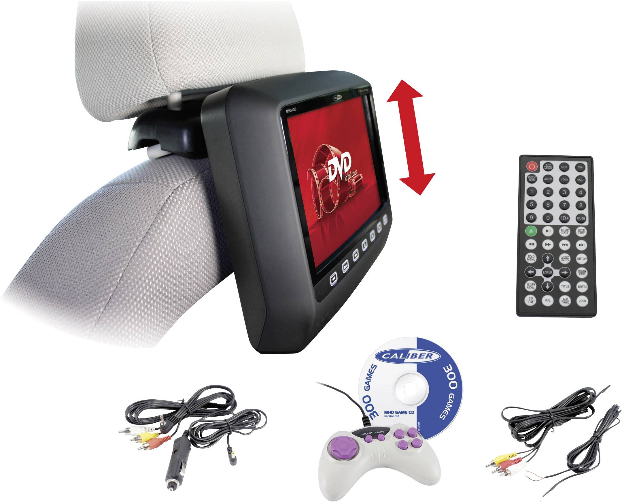 Caliber Audio Technology MHD109 Lettore DVD per poggiatesta con monitor  Diagonale schermo\u003d22.86 cm (9 pollici) | Conrad.it