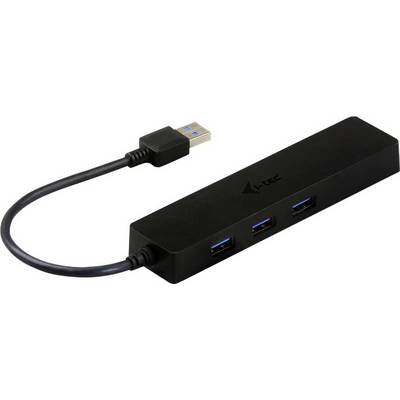 Hub USB a quattro porte con un cavo per il collegamento a un computer.