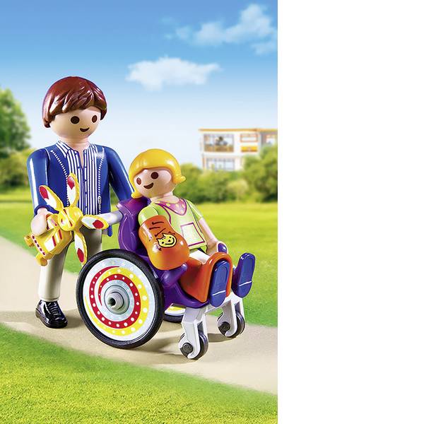 Personaggi da gioco - Play mobile - bambino in sedia a rotelle - Personaggi da gioco - Play mobile - bambino in sedia a rotelle -