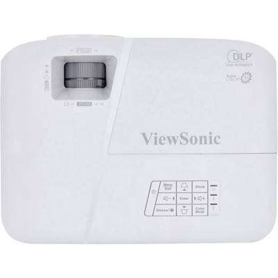 Proiettore visto dall'alto, marca ViewSonic, mostra pulsanti come Menu, Invio e Modalità Colore per le opzioni di controllo.