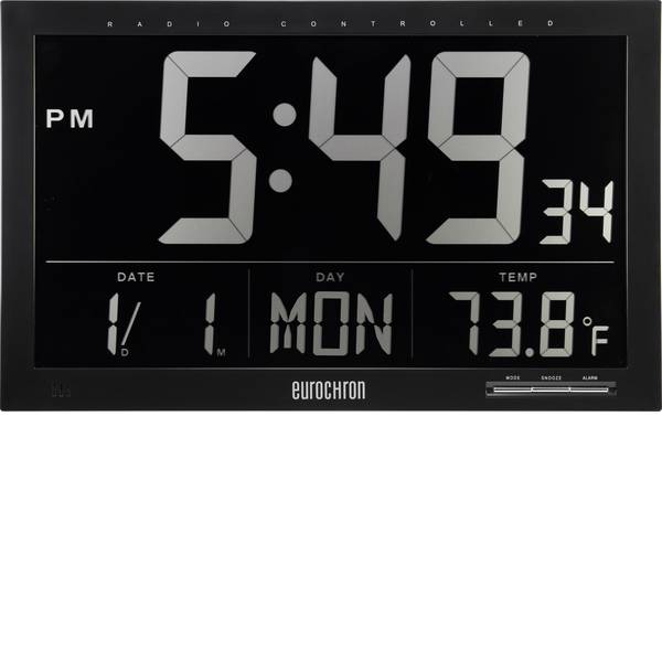 Orologi da parete - Eurochron EFWU Jumbo 101 Radiocontrollato Orologio da parete 370 mm x 230 mm x 30 mm Nero display negativo - Orologi da parete - Eurochron EFWU Jumbo 101 Radiocontrollato Orologio da parete 370 mm x 230 mm x 30 mm Nero display negativo -