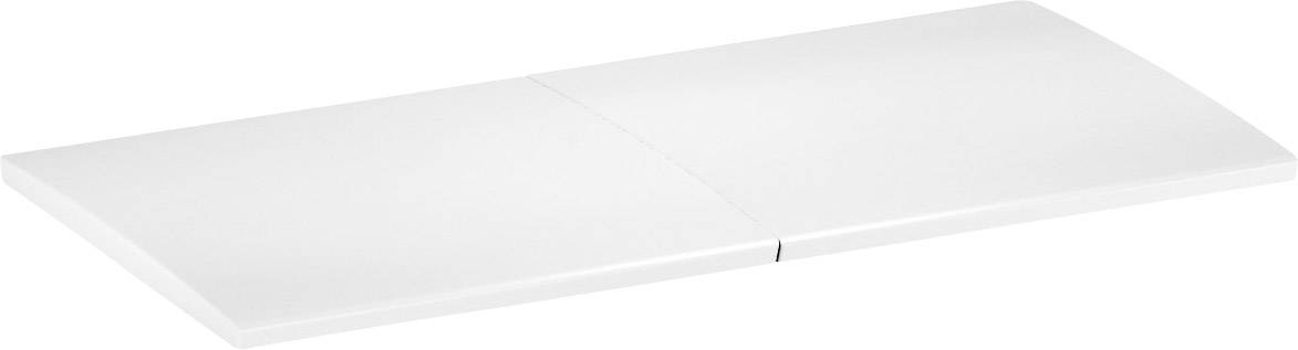 Un coperchio bianco, rettangolare con una superficie leggera.