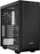 Case PC nero con finestra laterale trasparente. Lo spazio interno mostra alloggiamenti per componenti e ventole. Marchio 'be quiet!' visibile.