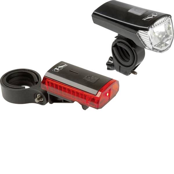 Luci per bicicletta - M-Wave Kit illuminazione bicicletta ATLAS K 11 USB LED a batteria ricaricabile Nero - Luci per bicicletta - M-Wave Kit illuminazione bicicletta ATLAS K 11 USB LED a batteria ricaricabile Nero -