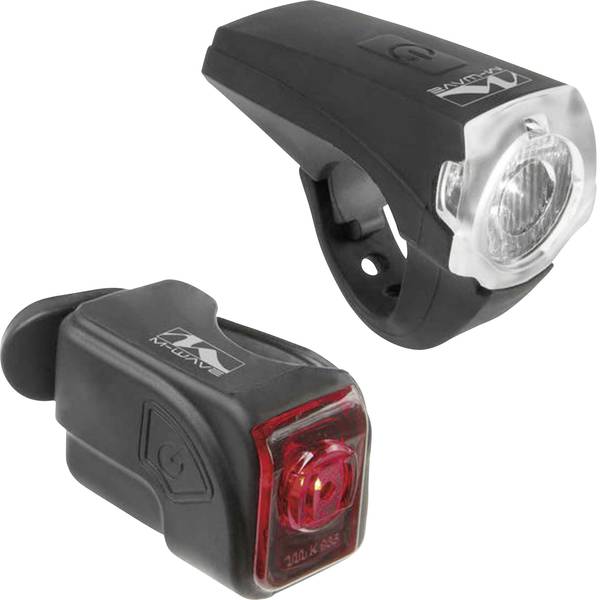 Luci per bicicletta - M-Wave Kit illuminazione bicicletta ATLAS K10 USB LED a batteria ricaricabile Nero - Luci per bicicletta - M-Wave Kit illuminazione bicicletta ATLAS K10 USB LED a batteria ricaricabile Nero -