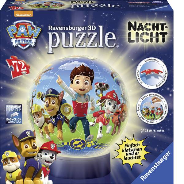 Puzzle - Ravensburger Puzzle Paw Patrol Ball + luce notturna - Puzzle - Ravensburger Puzzle Paw Patrol Ball + luce notturna -
