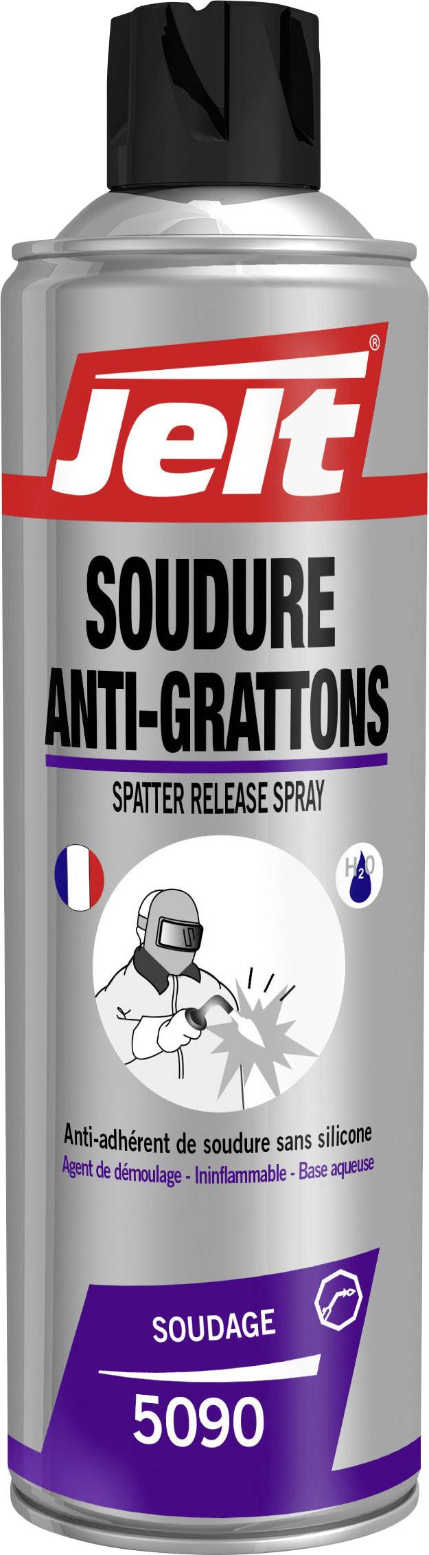 Spray 'Jelt Soudure Anti-Grattons'. Protettivo spray per saldatura senza silicone per prevenire gli schizzi di saldatura.