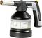 Bruciatore manuale a gas nero-grigio con impugnatura e ugello. Un manuale illustrato è applicato sulla cartuccia.