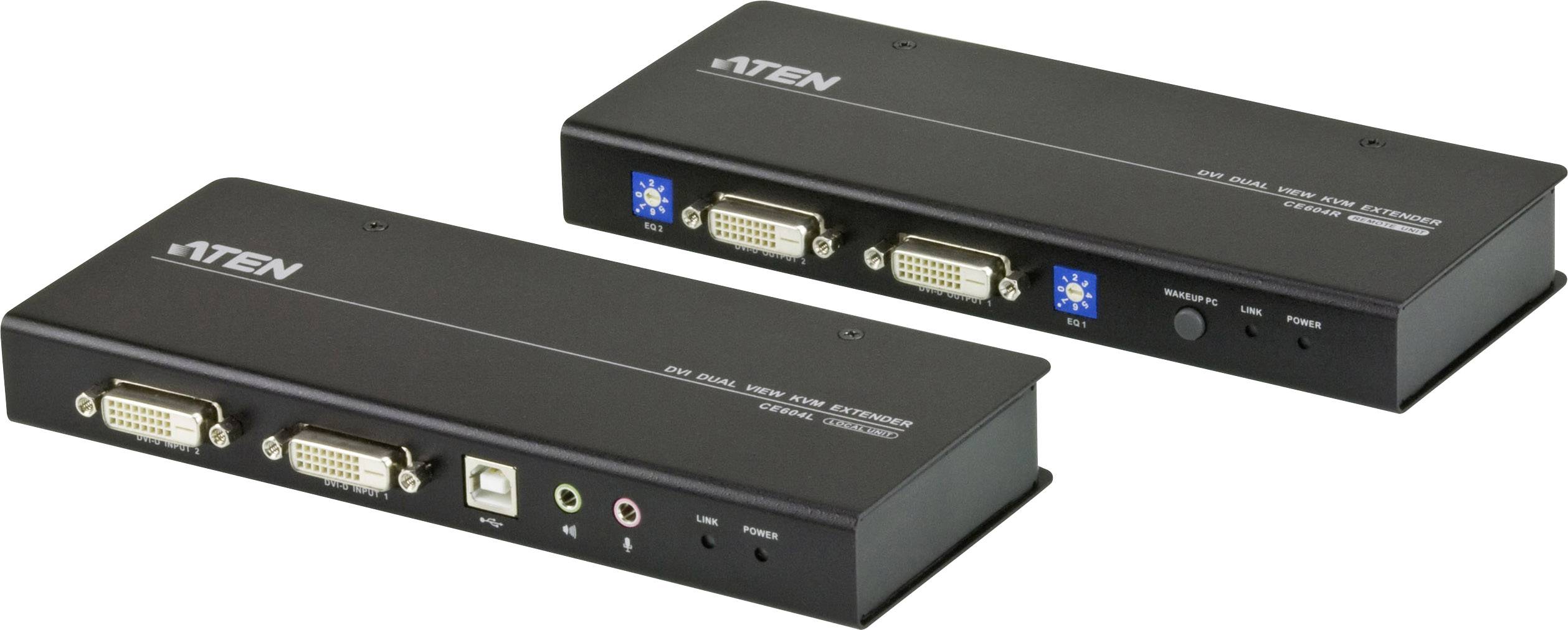 Estensore KVM ATEN CE604, 2x DVI, audio, USB, RS232