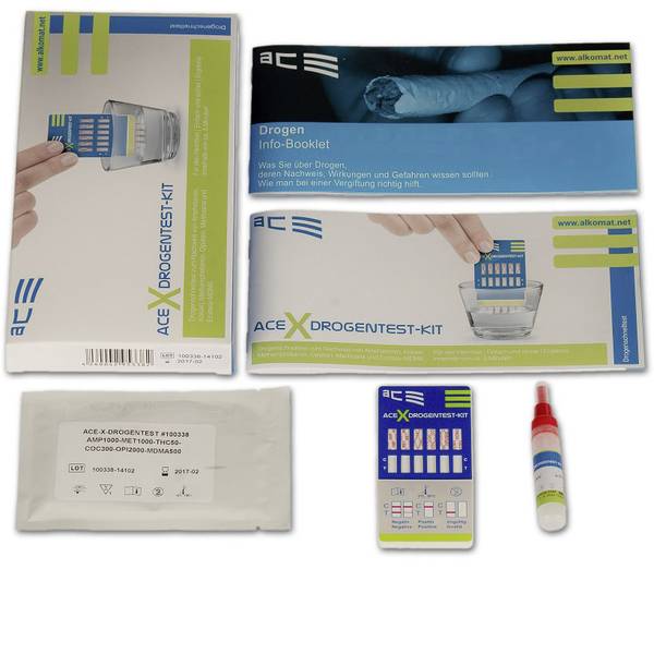 Tester anti droga - Kit test droga test urine, test di pulizia ACE Kit X 100338 Farmaci testabili=Anfetamine, Anfetamine, MDMA, - Tester anti droga - Kit test droga test urine, test di pulizia ACE Kit X 100338 Farmaci testabili=Anfetamine, Anfetamine, MDMA, -