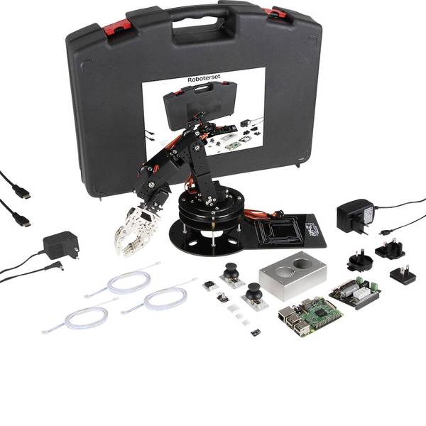 Schede di sviluppo e Single Board Computer - Raspberry Pi® 3 B Robo-Set 1 GB 4 x 1.2 GHz incl. braccio robotico, incl. controller, incl. dissipatore, incl. cavo di - Schede di sviluppo e Single Board Computer - Raspberry Pi® 3 B Robo-Set 1 GB 4 x 1.2 GHz incl. braccio robotico, incl. controller, incl. dissipatore, incl. cavo di -
