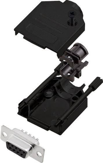 encitech DTZK09-BK-DBS-K 6355-0101-11 KIT connettori femmina SUB-D 180 ° Numero Poli (num): 9 Punte a saldare 1 pz.