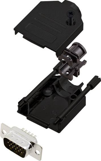 encitech DTZK09-BK-HDP15-K 6355-0102-01 KIT connettori maschio SUB-D 180 ° Numero Poli (num): 15 Punte a saldare 1 pz.