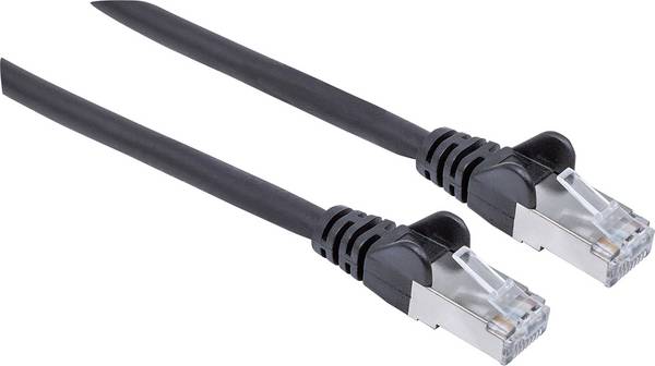 Intellinet 740937 RJ45 Cavo di rete, cavo patch CAT 6A S/FTP 5.00 m Nero Schermatura a fogli, Schermatura intrecciata, Schermato, Privo di alogeni 1 pz.