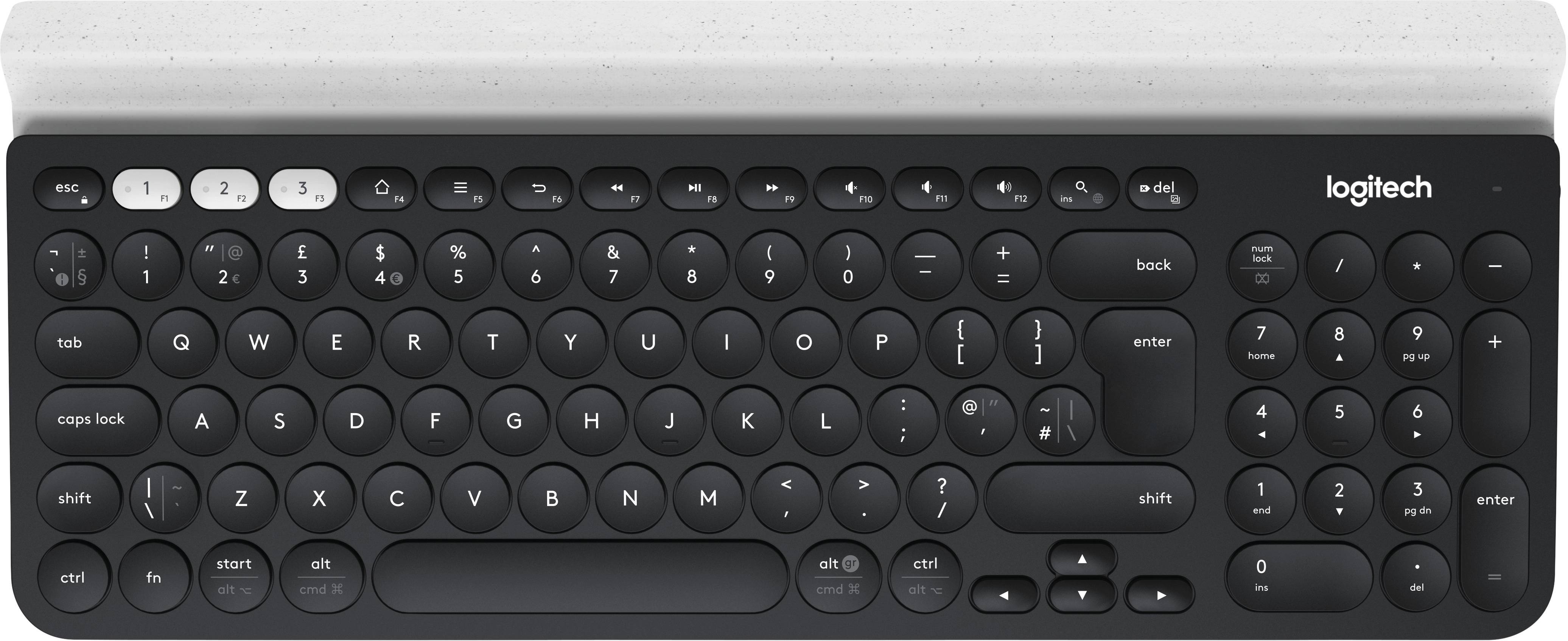 Logitech K780 Bluetooth® Tastiera Inglese, QWERTY Grigio, Bianco