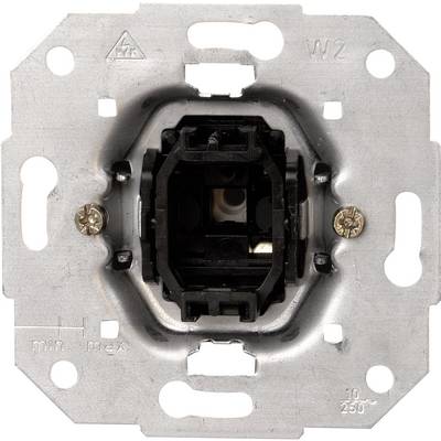 Interruttore elettrico senza coperchio, mostra il telaio in metallo e i morsetti di connessione. Adatto per impianti elettrici.