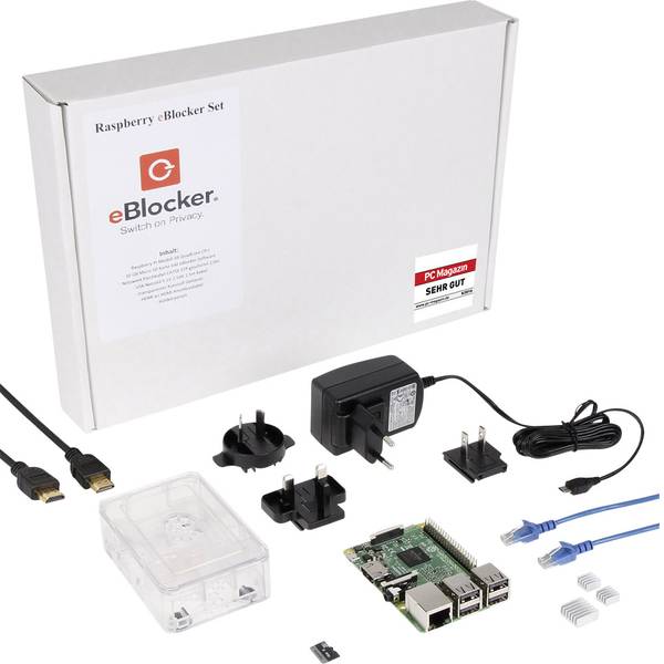 Schede di sviluppo e Single Board Computer - Raspberry Pi® 3 B eBlocker Security Kit 1 GB 4 x 1.2 GHz incl. software E-Blocker, incl. custodia, incl. dissipatore, - Schede di sviluppo e Single Board Computer - Raspberry Pi® 3 B eBlocker Security Kit 1 GB 4 x 1.2 GHz incl. software E-Blocker, incl. custodia, incl. dissipatore, -