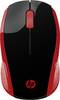 HP 200 Mouse Senza fili (radio) Ottico Nero, Rosso 3 Tasti 1000 dpi