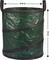 Sacco per rifiuti da giardino verde, cilindrico, con due manici. Diametro 40 cm, altezza 44 cm.