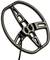Bobina circolare per metal detector con multiple aperture e un cavo che conduce al centro.