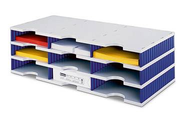 styro Trio 268-0303.38 Organizer a vassoi Grigio-Blu DIN C4 Numero cassetti: 9