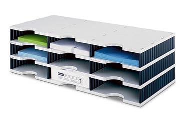 styro 268-0303.98 268-0303.98 Organizer a vassoi Grigio-Nero DIN C4 Numero cassetti: 9-0