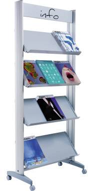 Paperflow 12.A4TM.35 12.A4TM.35 Piedistallo porta depliant Alluminio Numero scomparti 16 N/A 1 pz. (L x A x P) 940 x 1678 x 385 mm