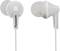 Cuffie in-ear bianche con il nome del marchio 'Panasonic' sul lato.