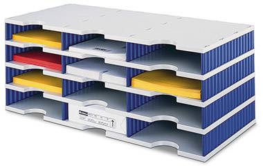 styro Trio 268-0304.38 Organizer a vassoi Grigio-Blu DIN C4 Numero cassetti: 12-0
