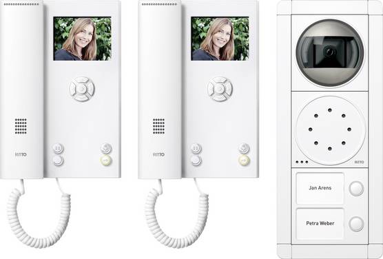 Ritto by Schneider  RGE1892270    Video citofono  Cablato  Kit completo  Casa Bifamiliare  Bianco