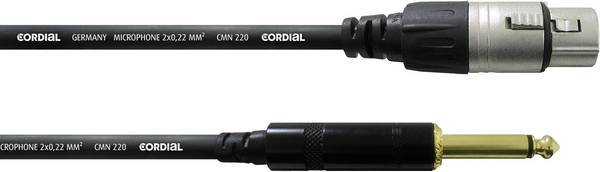 XLR Cavo di collegamento Cordial CCM 10 FP [1x Presa XLR - 1x Spina jack da 6.3 mm] 10.00 m Nero